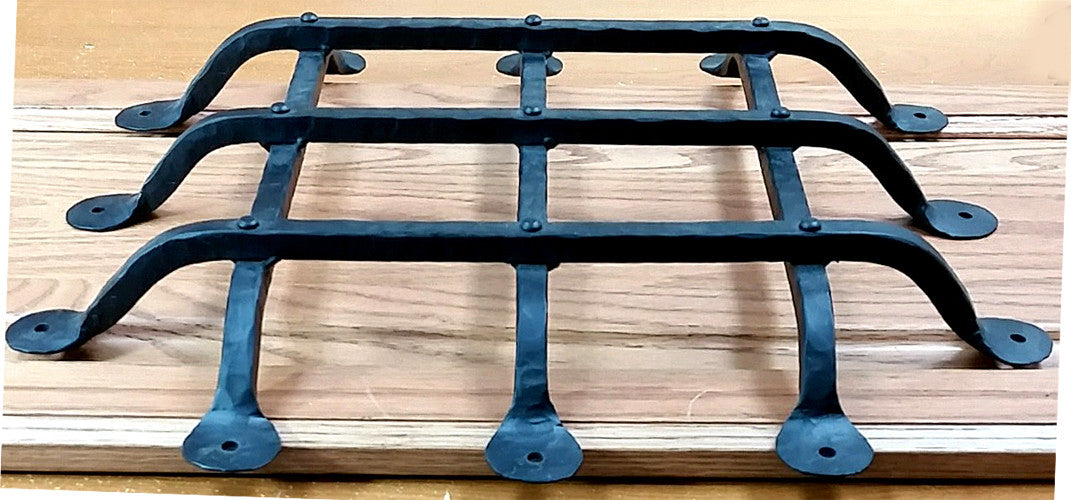 Premium FLAT Tip Speakeasy Grille  - Size: 16" x 16"  6 Bars, Black Powder Coat finish - Wild West Hardware