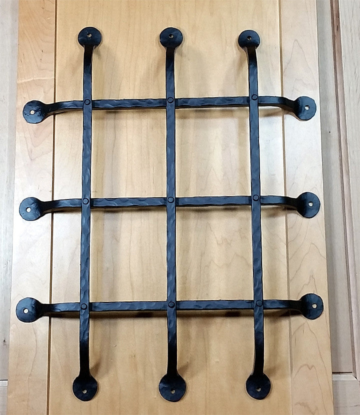 Premium Flat Tipped Speakeasy Grille  - Size: 16" x 20"  6 Bars, Black Powder Coat finish - Wild West Hardware
