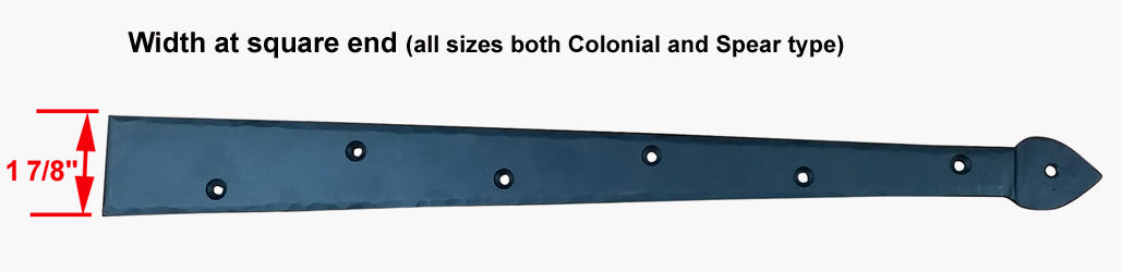 Premium Colonial Dummy Strap Hinge Decorative Strap Hinges - Wild West Hardware