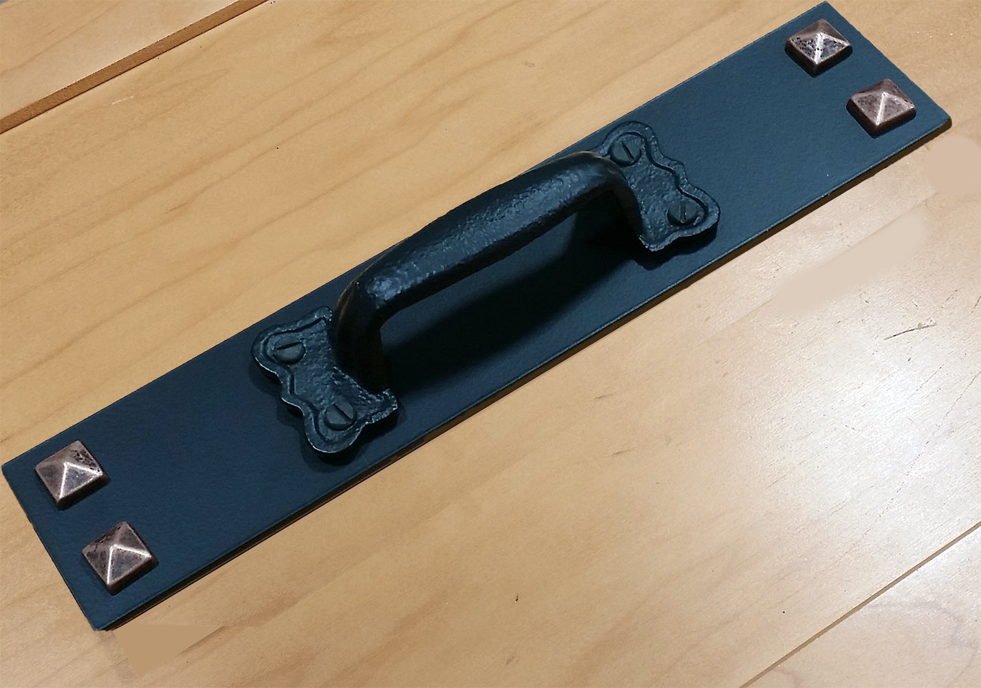 Barn Door Handle, Gate Handle, Door Pull, Rectangular with Yesteryear Pull and choice of accents
